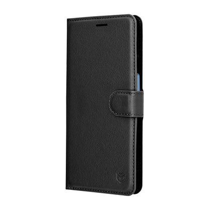 Kuori Samsung Galaxy A17 4G / A17 5G:lle, Techsuit, nahkainen folio, musta