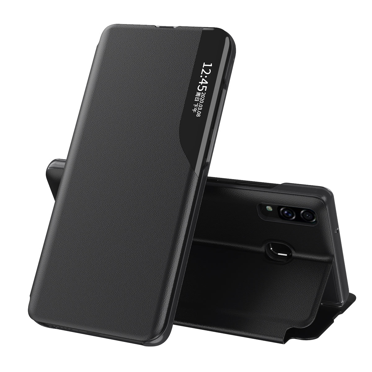 Kuori Samsung Galaxy A20e A202:lle, Techsuit, eFold, Musta