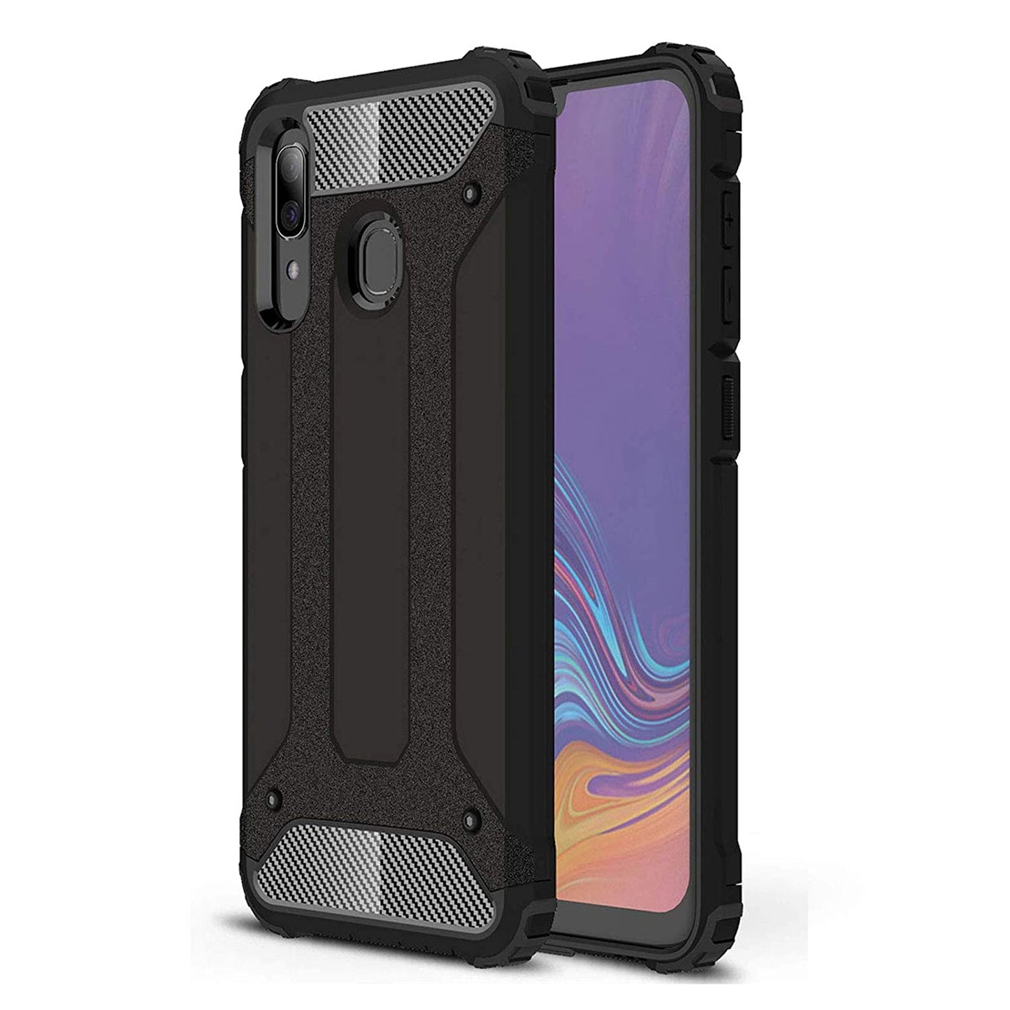 Case for Samsung Galaxy A20e A202, Techsuit, Hybrid Armor, Black