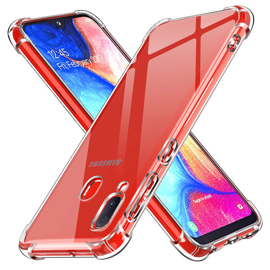 Kuori Samsung Galaxy A20e A202:lle, Techsuit, Iskunkestävä Kirkas, Läpinäkyvä
