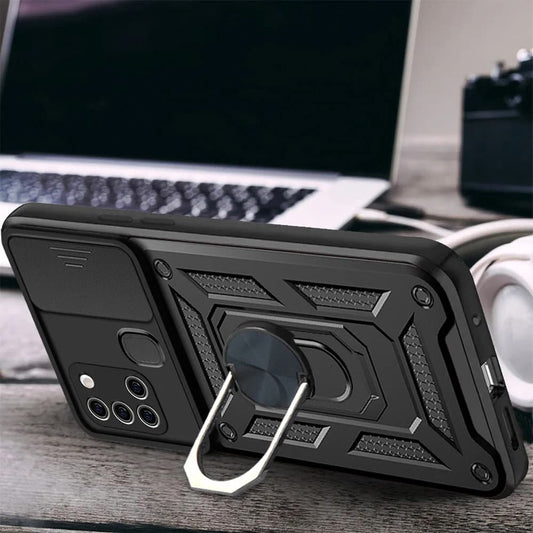 Kuori Samsung Galaxy A21s A217:lle, Techsuit, CamShield, Musta