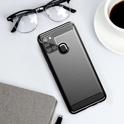 Kuori Samsung Galaxy A21s A217:lle, Techsuit, Hiili, Musta