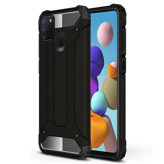 Kuori Samsung Galaxy A21s A217:lle, Techsuit, Hybrid Armor, Musta