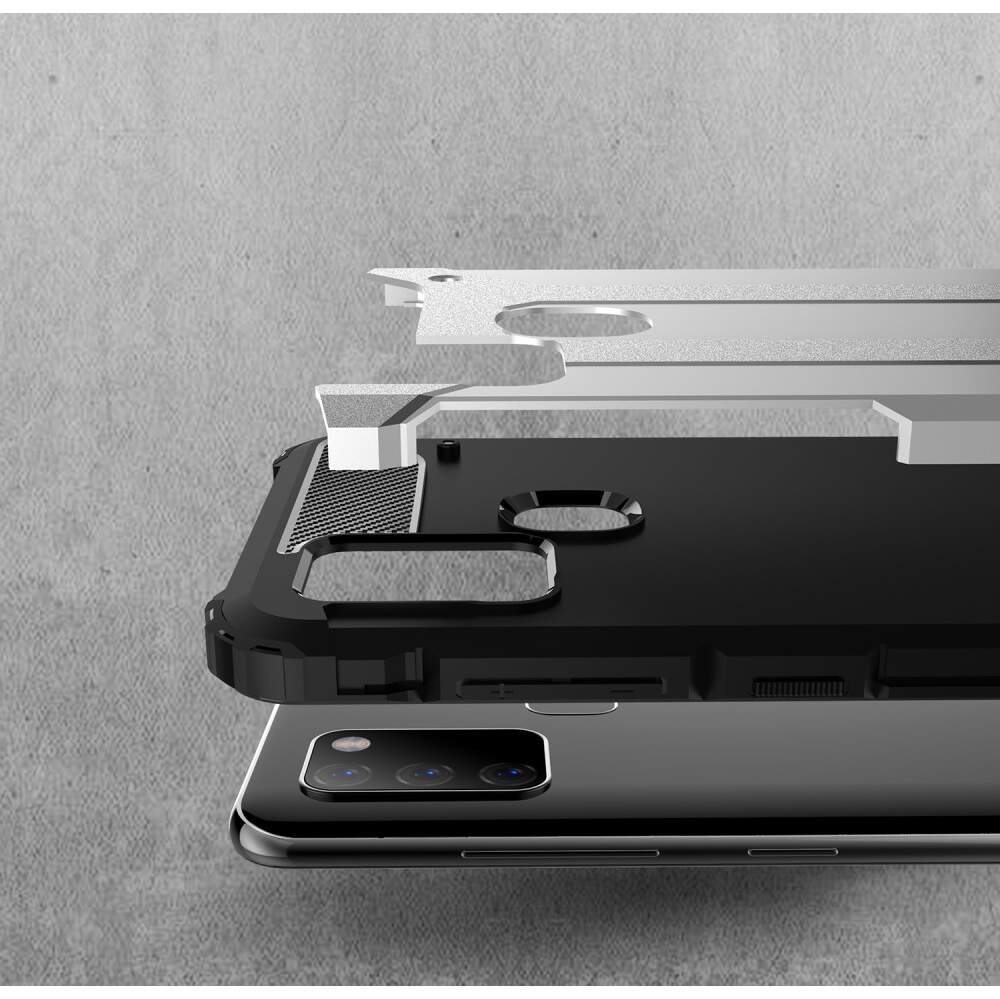 Kuori Samsung Galaxy A21s A217:lle, Techsuit, Hybrid Armor, Musta