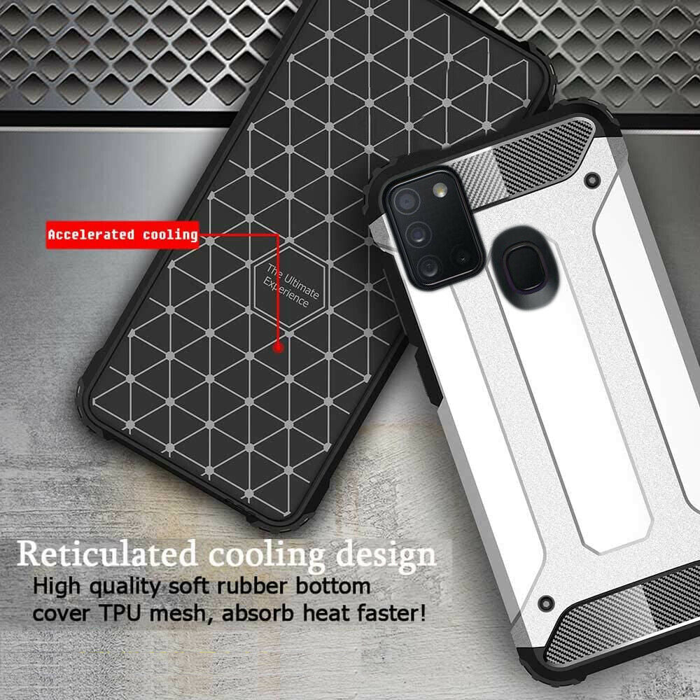 Kuori Samsung Galaxy A21s A217:lle, Techsuit, Hybrid Armor, Musta