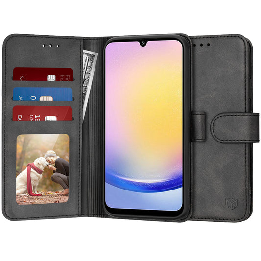 Kuori Samsung Galaxy A25 A256:lle, Techsuit, Diary Book, Musta