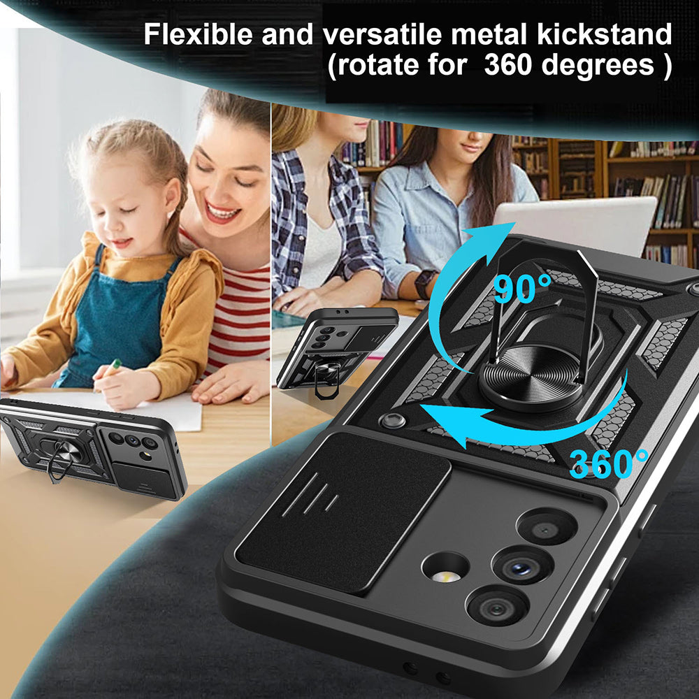 Kuori Samsung Galaxy A26 A266:lle, Techsuit, CamShield, Musta