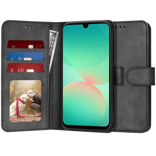 Kuori Samsung Galaxy A26 A266:lle, Techsuit, Diary Book, Musta