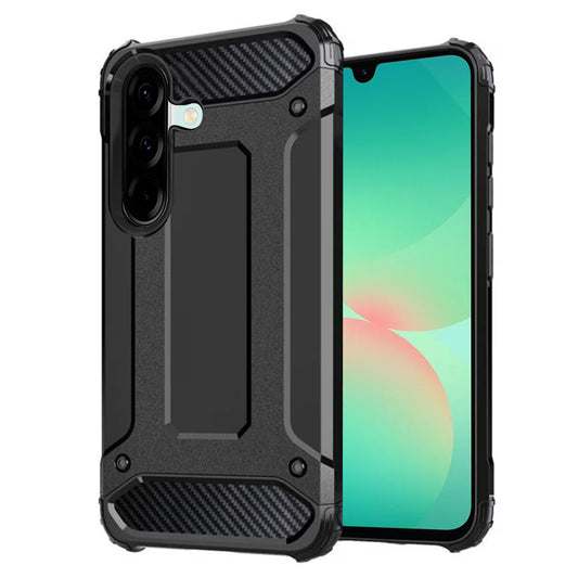 Kuori Samsung Galaxy A26 A266:lle, Techsuit, Hybrid Armor, Musta