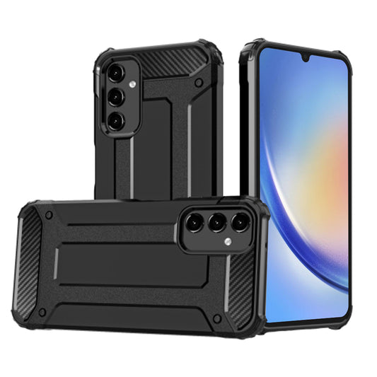 Kuori Samsung Galaxy A34 A346:lle, Techsuit, Hybrid Armor, Musta