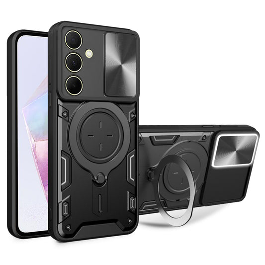 Kuori Samsung Galaxy A35 5G A356:lle, Techsuit, CamGuard Pro, Musta