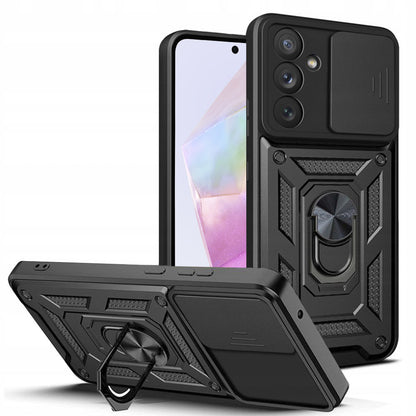 Kuori Samsung Galaxy A35 5G A356:lle, Techsuit, CamShield, Musta