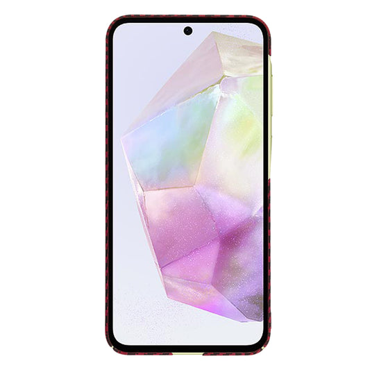 Kuori Samsung Galaxy A35 5G A356:lle, Techsuit, Carbonite FiberShell, Punainen