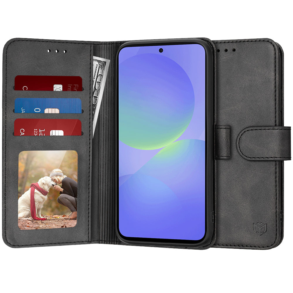 Kuori Samsung Galaxy A36 A366:lle, Techsuit, Diary Book, Musta