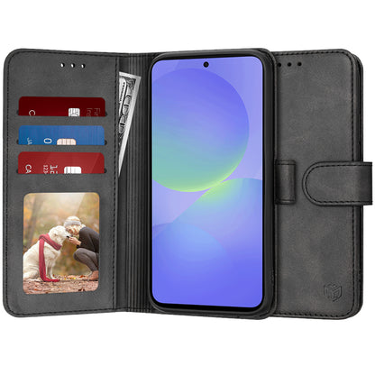 Kuori Samsung Galaxy A36 A366:lle, Techsuit, Diary Book, Musta
