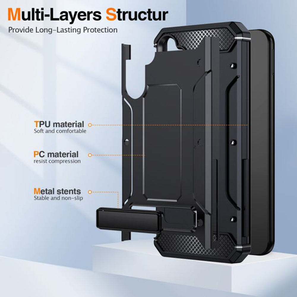 Kuori Samsung Galaxy A36 A366:lle, Techsuit, Hybrid Armor, Musta