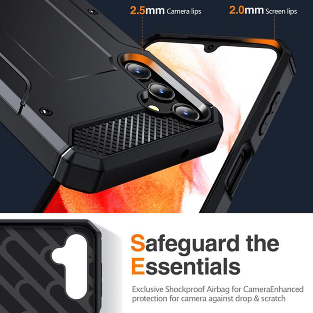 Kuori Samsung Galaxy A36 A366:lle, Techsuit, Hybrid Armor, Musta
