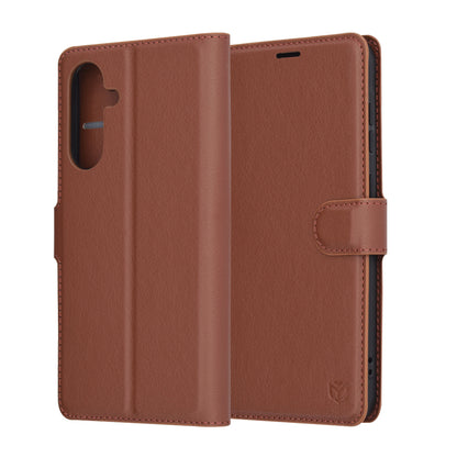 Kuori Samsung Galaxy A36 A366:lle, Techsuit, nahkainen folio, ruskea