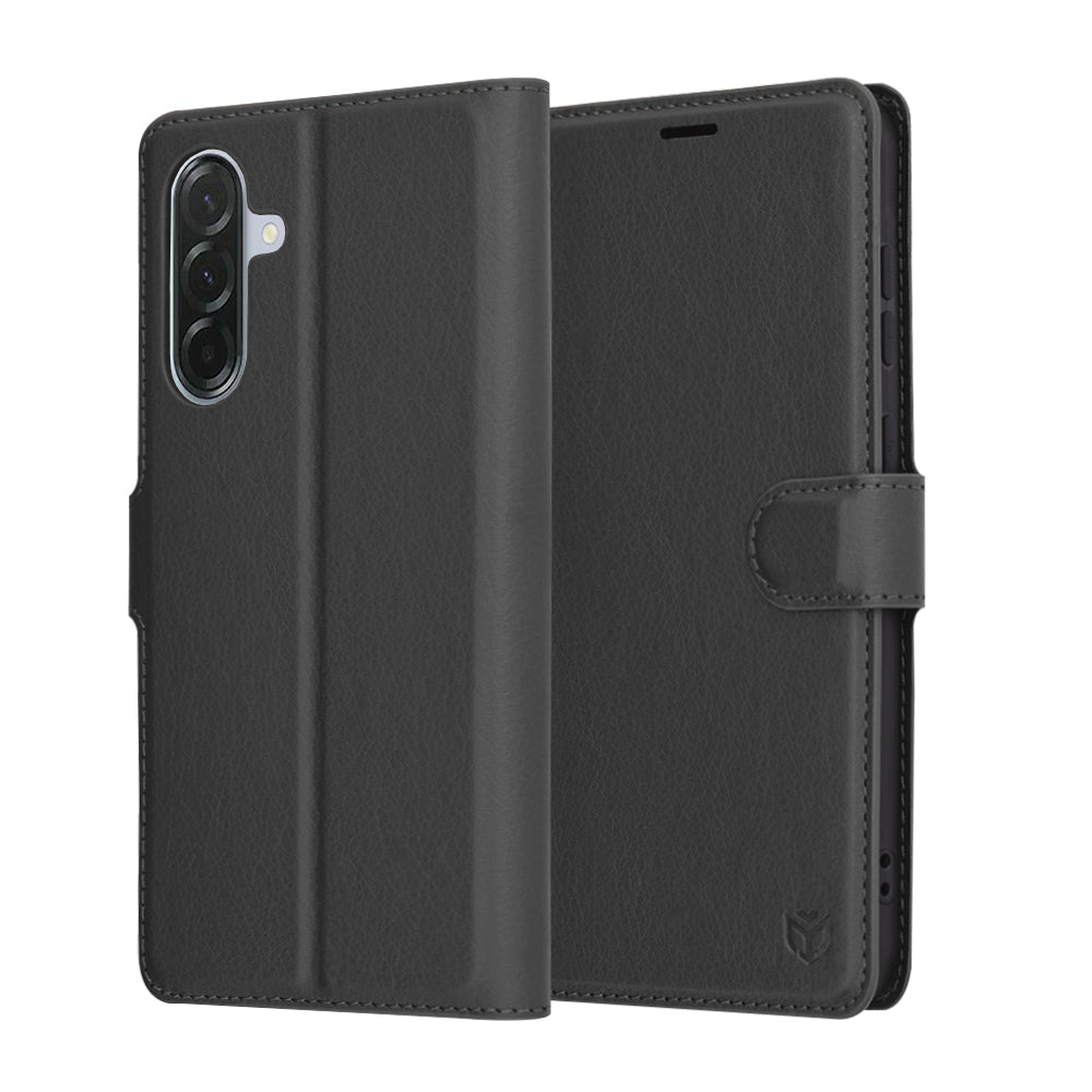 Kuori Samsung Galaxy A36 A366:lle, Techsuit, nahkainen folio, musta