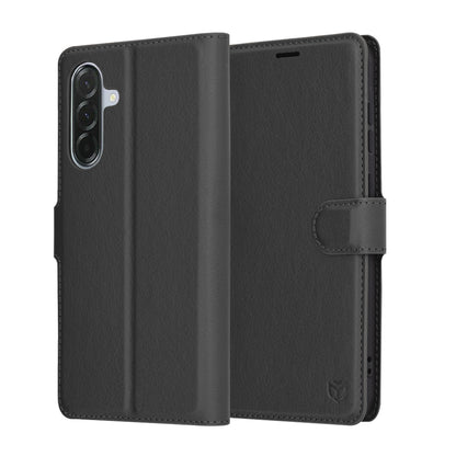 Kuori Samsung Galaxy A36 A366:lle, Techsuit, nahkainen folio, musta
