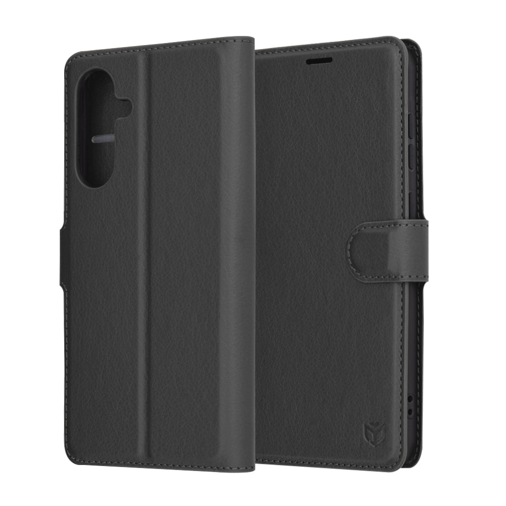 Kuori Samsung Galaxy A36 A366:lle, Techsuit, nahkainen folio, musta