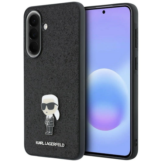 Kuori Samsung Galaxy A37 5G:lle, Karl Lagerfeld, Glitter Fixed Ikonik Karl, Musta