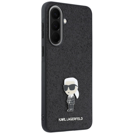 Kuori Samsung Galaxy A37 5G:lle, Karl Lagerfeld, Glitter Fixed Ikonik Karl, Musta