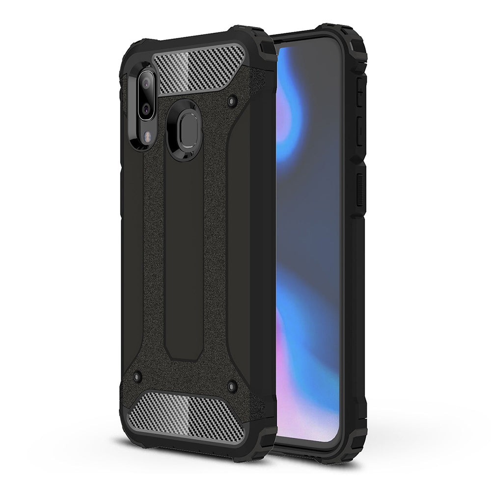 Kuori Samsung Galaxy A40 A405:lle, Techsuit, Hybrid Armor, Musta