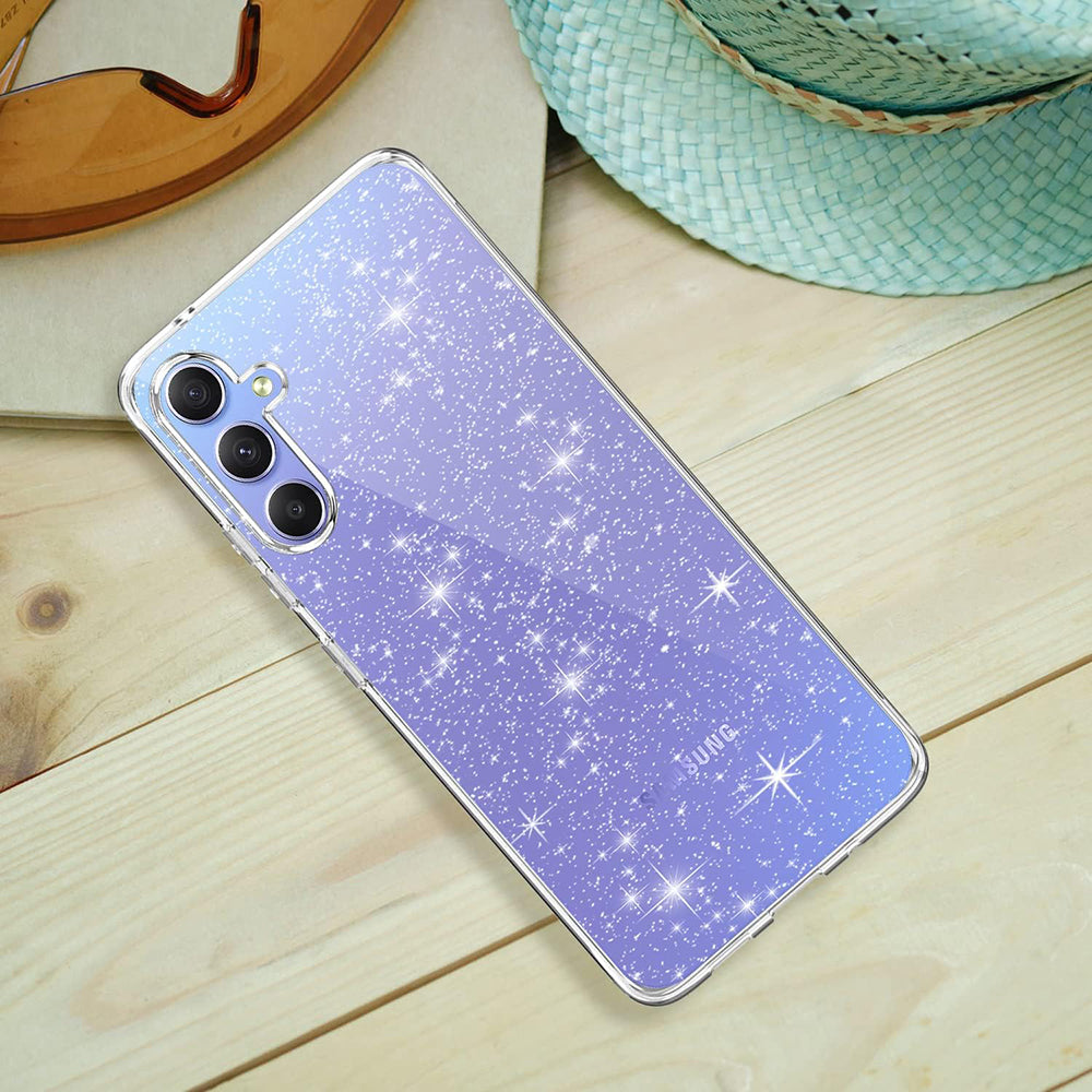 Kuori Samsung Galaxy A54 A546:lle, Techsuit, SparkleSkin, Läpinäkyvä