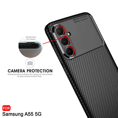 Case for Samsung Galaxy A55 5G A556, Techsuit, CarbonFiber, Black