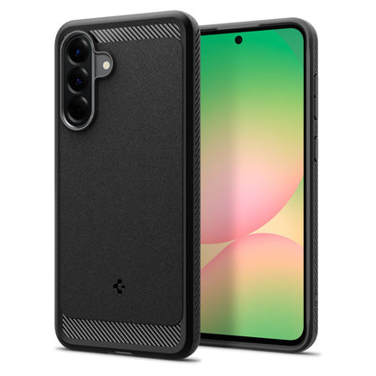 Kotelo Samsung Galaxy A56 A566:lle, Spigen, Rugged Armor, Musta ACS09225