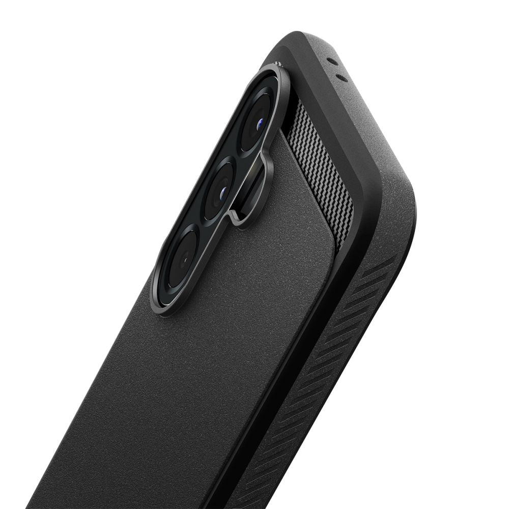 Kotelo Samsung Galaxy A56 A566:lle, Spigen, Rugged Armor, Musta ACS09225