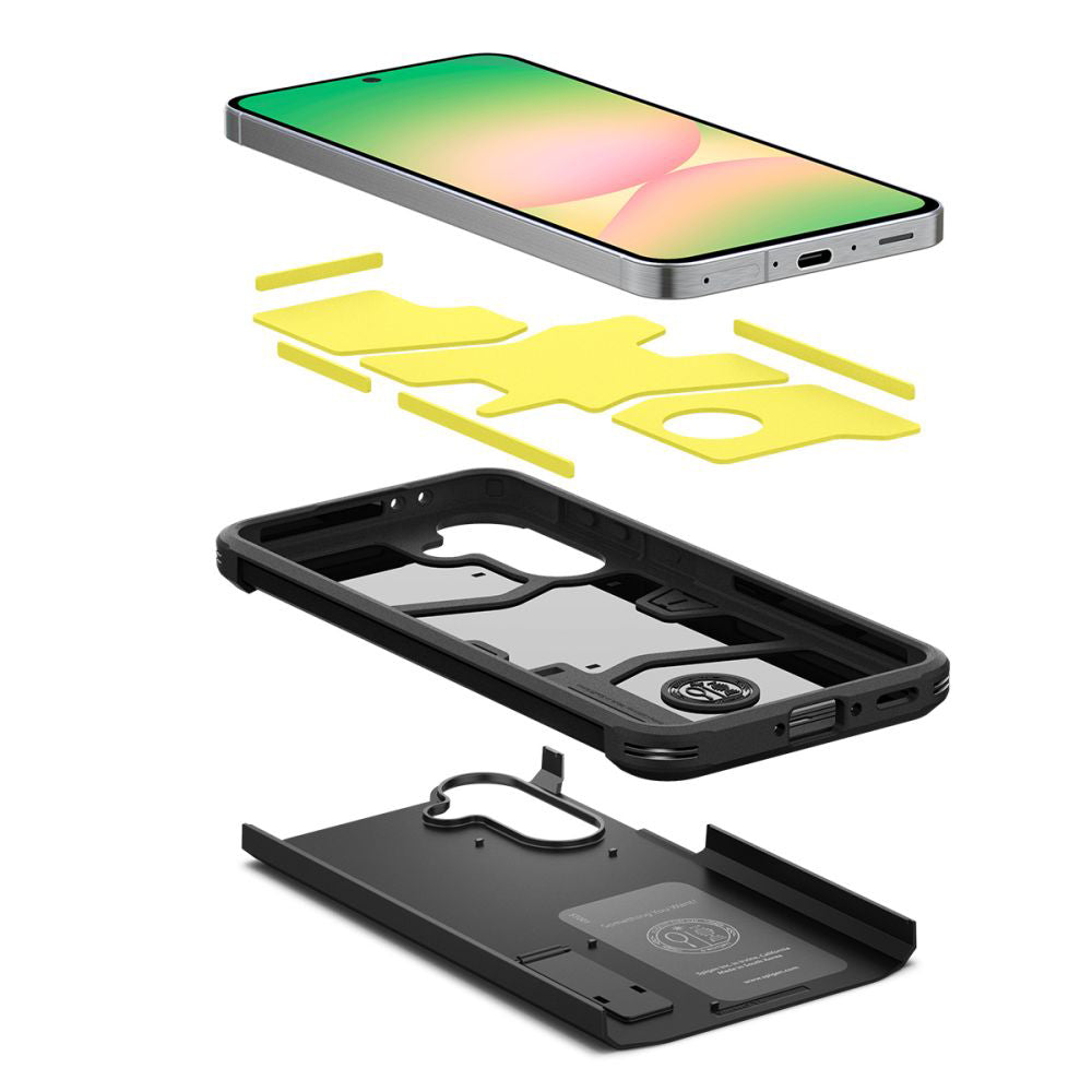 Kotelo Samsung Galaxy A56 A566:lle, Spigen, Tough Armor, Musta ACS09294