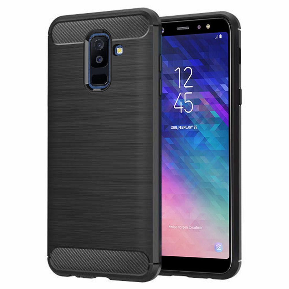 Kuori Samsung Galaxy A6 Plus (2018) A605:lle, Techsuit, Hiili, Musta