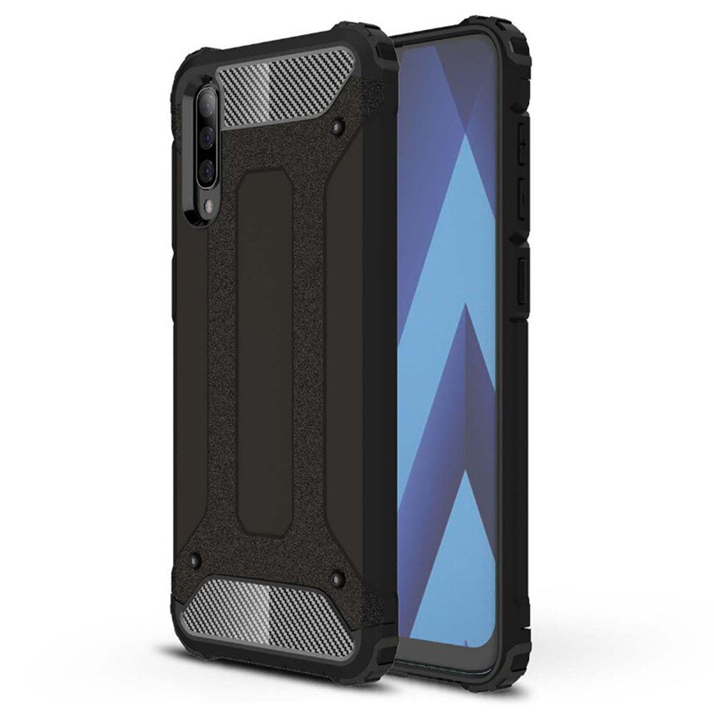 Kuori Samsung Galaxy A70s A707 / A70 A705:lle, Techsuit, Hybrid Armor, Musta
