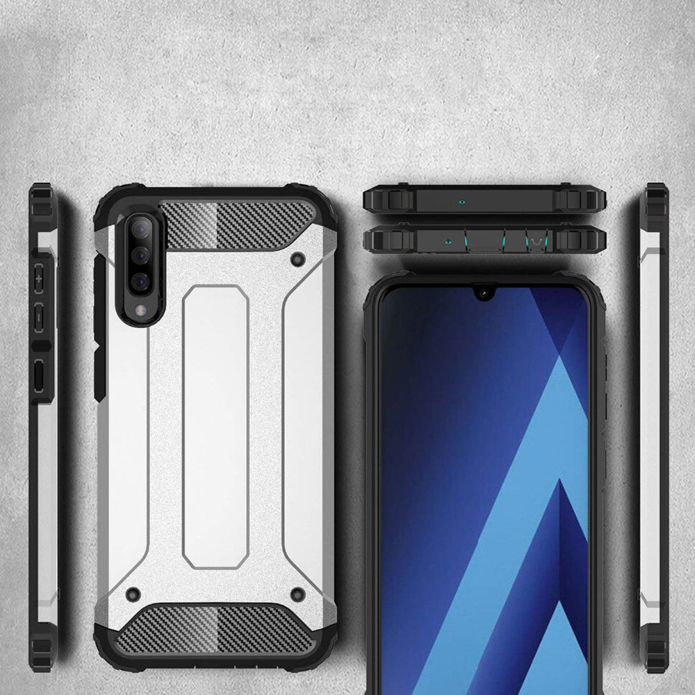 Kuori Samsung Galaxy A70s A707 / A70 A705:lle, Techsuit, Hybrid Armor, Musta