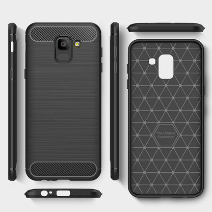 Case for Samsung Galaxy J6 J600, Techsuit, Carbon, Black