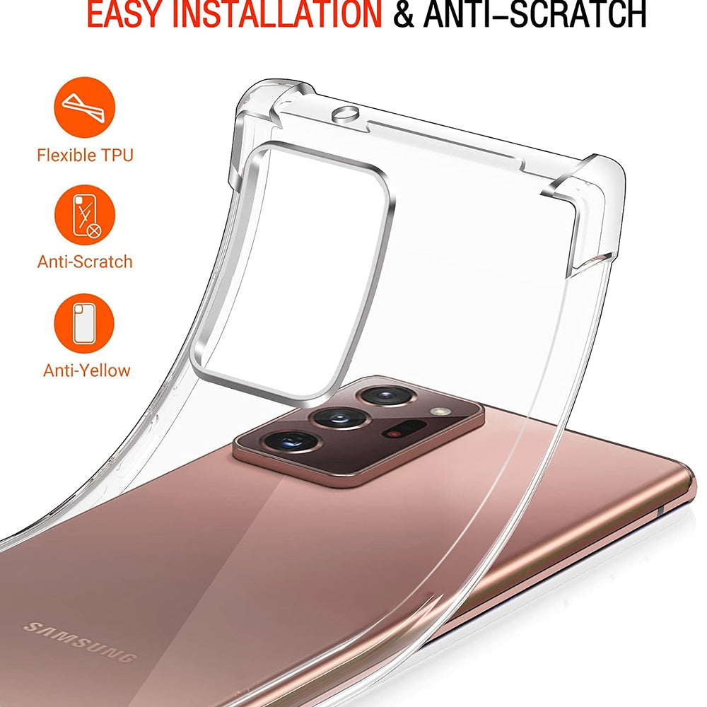 Kuori Samsung Galaxy Note 20 Ultra 5G N986 / Note 20 Ultra N985, Techsuit, Iskunkestävä Kirkas, Läpinäkyvä