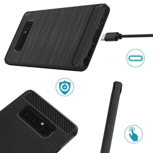 Kuori Samsung Galaxy Note 8 N950:lle, Techsuit, Hiili, Musta