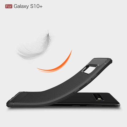 Kuori Samsung Galaxy S10+ G975:lle, Techsuit, Hiili, Musta