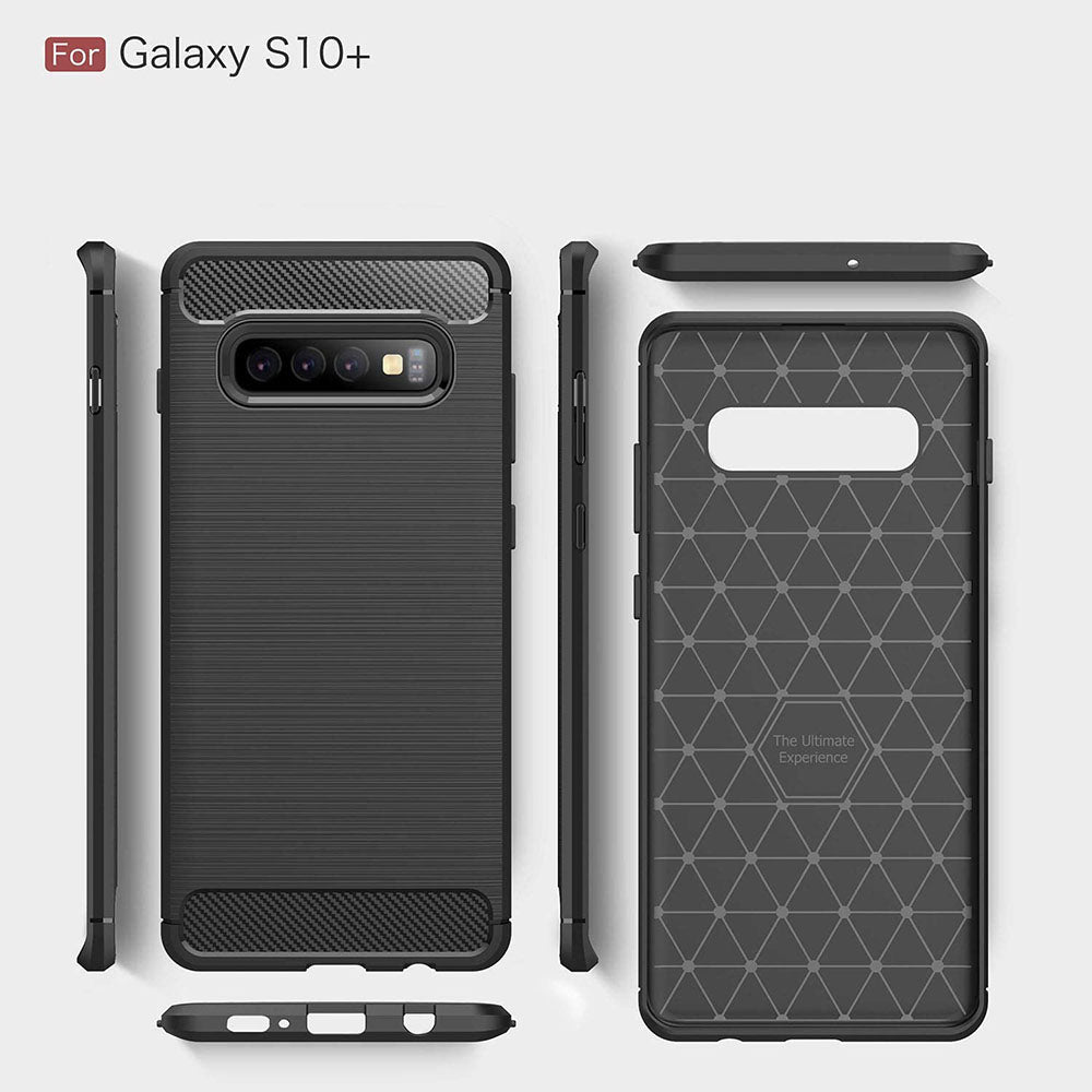 Kuori Samsung Galaxy S10+ G975:lle, Techsuit, Hiili, Musta