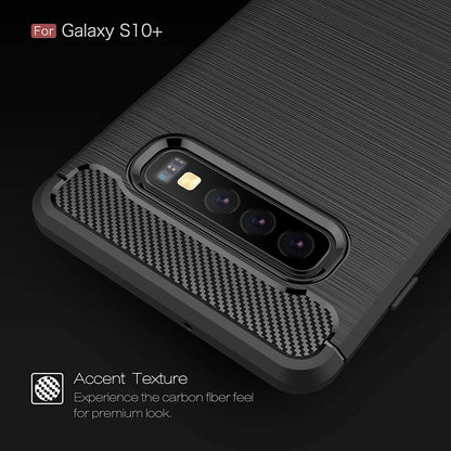 Kuori Samsung Galaxy S10+ G975:lle, Techsuit, Hiili, Musta