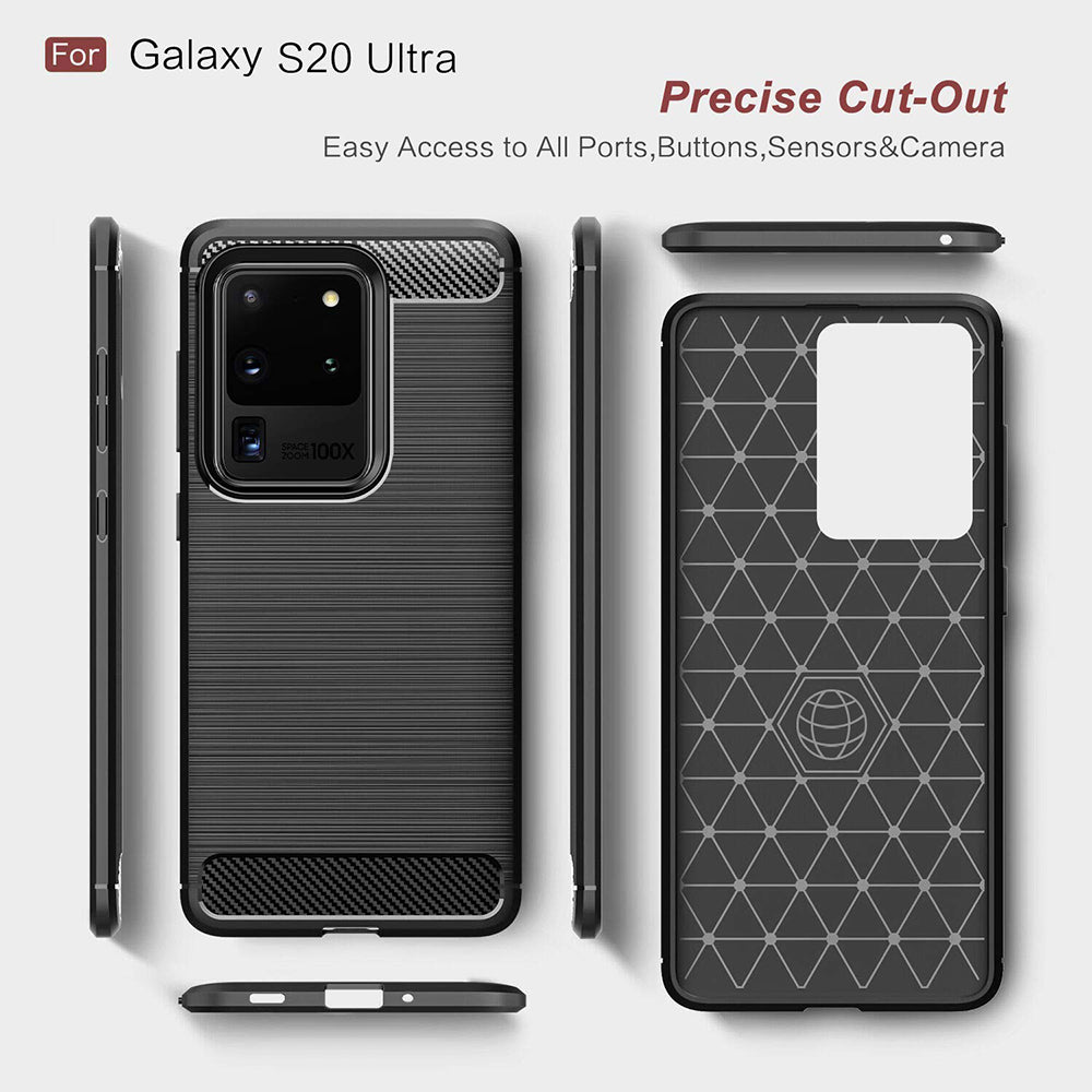 Case for Samsung Galaxy S20 Ultra 5G G988 / S20 Ultra G988, Techsuit, Carbon, Black