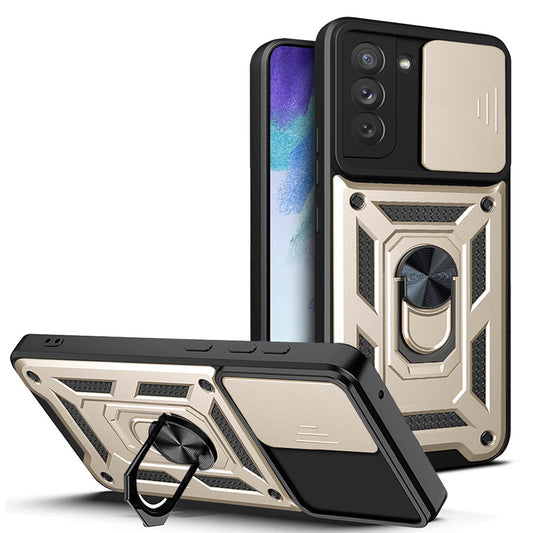 Kuori Samsung Galaxy S21 FE 5G G990:lle, Techsuit, CamShield, Kultainen