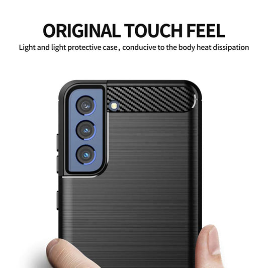 Kuori Samsung Galaxy S21 FE 5G G990:lle, Techsuit, Hiili, Musta