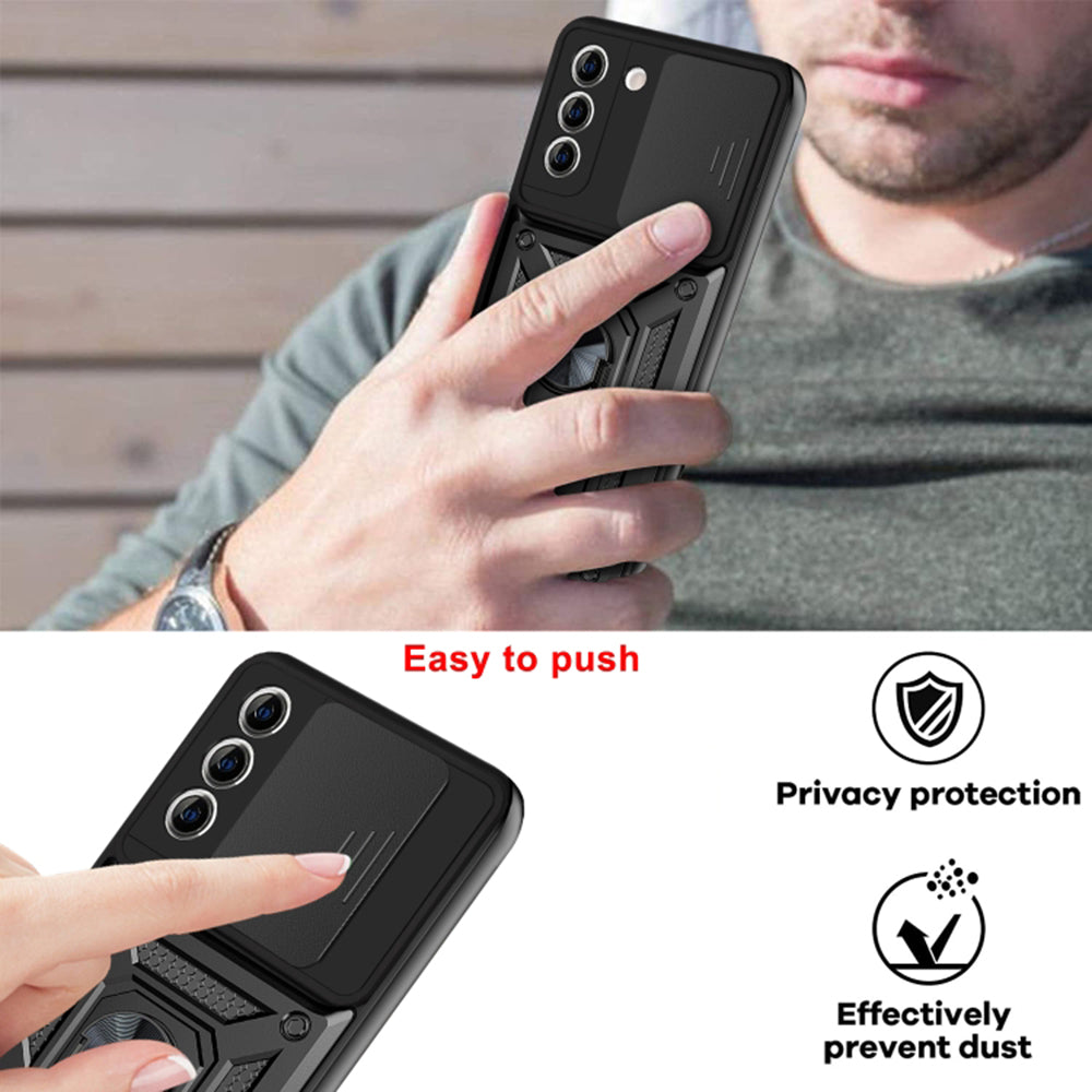 Kuori Samsung Galaxy S21+ 5G G996:lle, Techsuit, CamShield, Musta