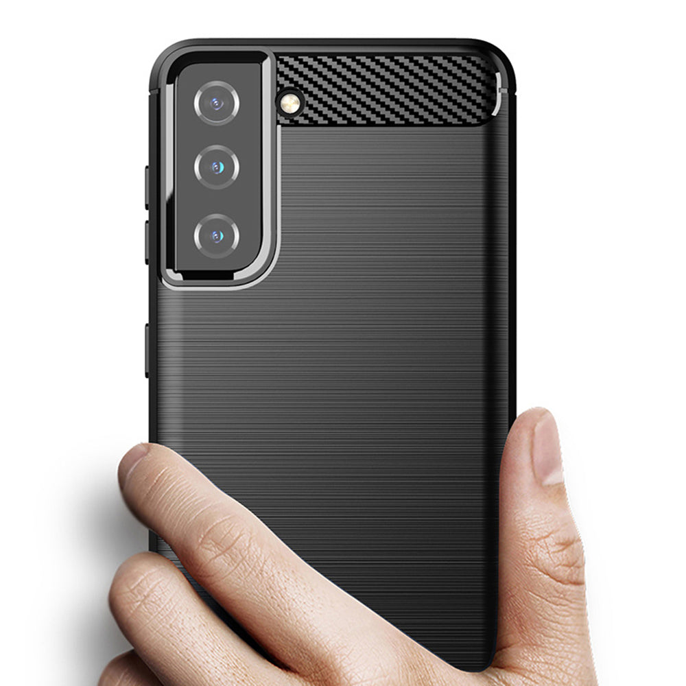 Kuori Samsung Galaxy S21+ 5G G996:lle, Techsuit, Hiili, Musta