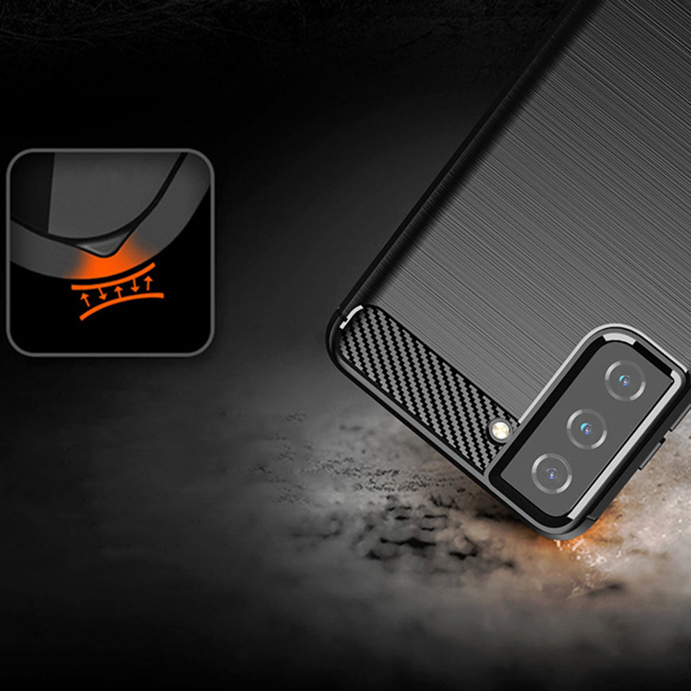 Kuori Samsung Galaxy S21+ 5G G996:lle, Techsuit, Hiili, Musta