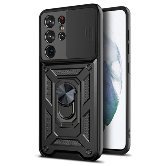 Kuori Samsung Galaxy S21 Ultra 5G G998:lle, Techsuit, CamShield, Musta