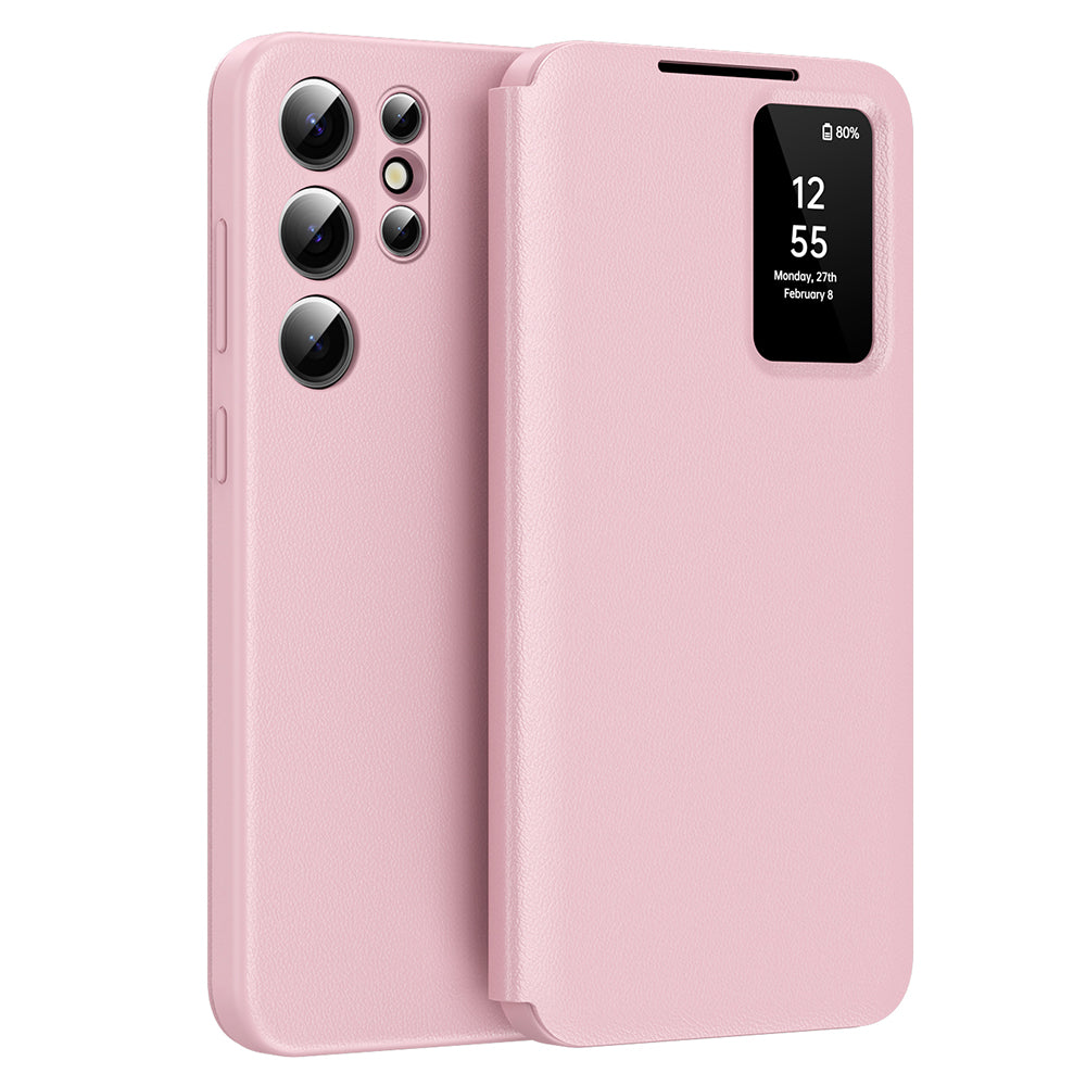 Kuori Samsung Galaxy S22 Ultra 5G S908:lle, Techsuit, SmartView, Vaaleanpunainen